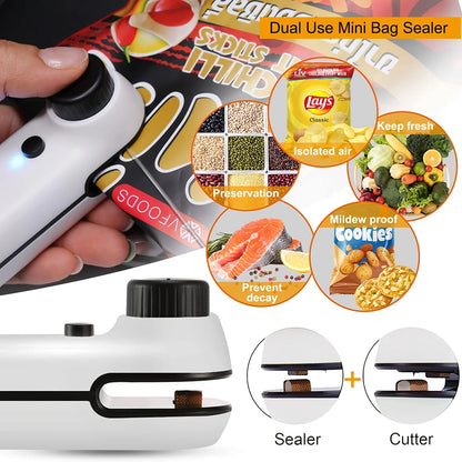 Portable USB Rechargeable Heat Sealer: Mini Bag Sealer for Easily Sealing Snacks Plastic Bags - Convenient Packaging Solution