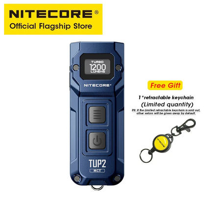 NITECORE TUP2 Mini EDC Keychain Flashlight – USB-C Rechargeable 1200 Lumen for Camping