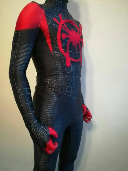 Newest Anime Spiderman Miles Morales 3D Print Cosplay Costume – Adult Superhero Halloween Zentai Bodysuit