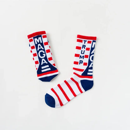 2024 President Donald Trump Socks – Unisex Funny Print Casual Crew Socks, 3D Fake Hair Design, Hot Sale Hip Hop Style