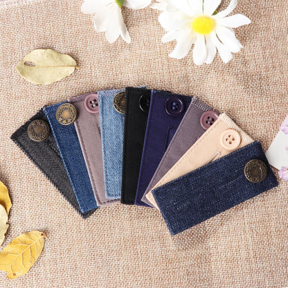 Pant Extender Belt with Hooks – Waist Band Button for Tight Trousers, Jeans, Skirts & Maternity Clothes, Unisex Garment Accessory