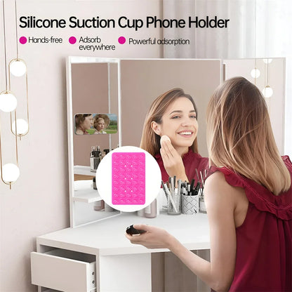 Double-Sided Silicone Suction Pad - Mobile Phone Fixture, Adhesive Rubber Sucker Pad for Secure Mounting