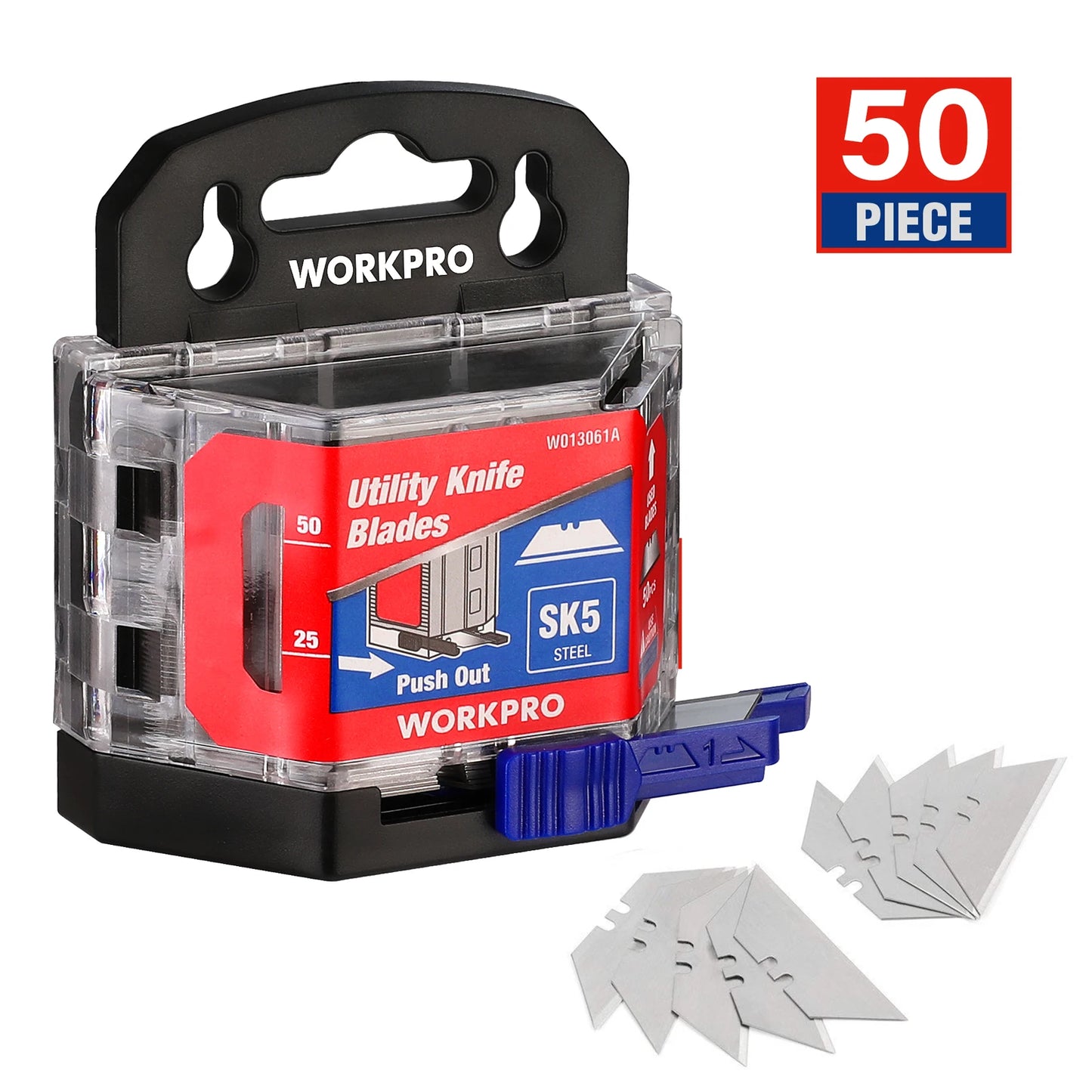 WORKPRO Utility Knife Blades - 5/50/100 PCS, SK5 Steel, Heavy Duty Replacement Blades for Knives