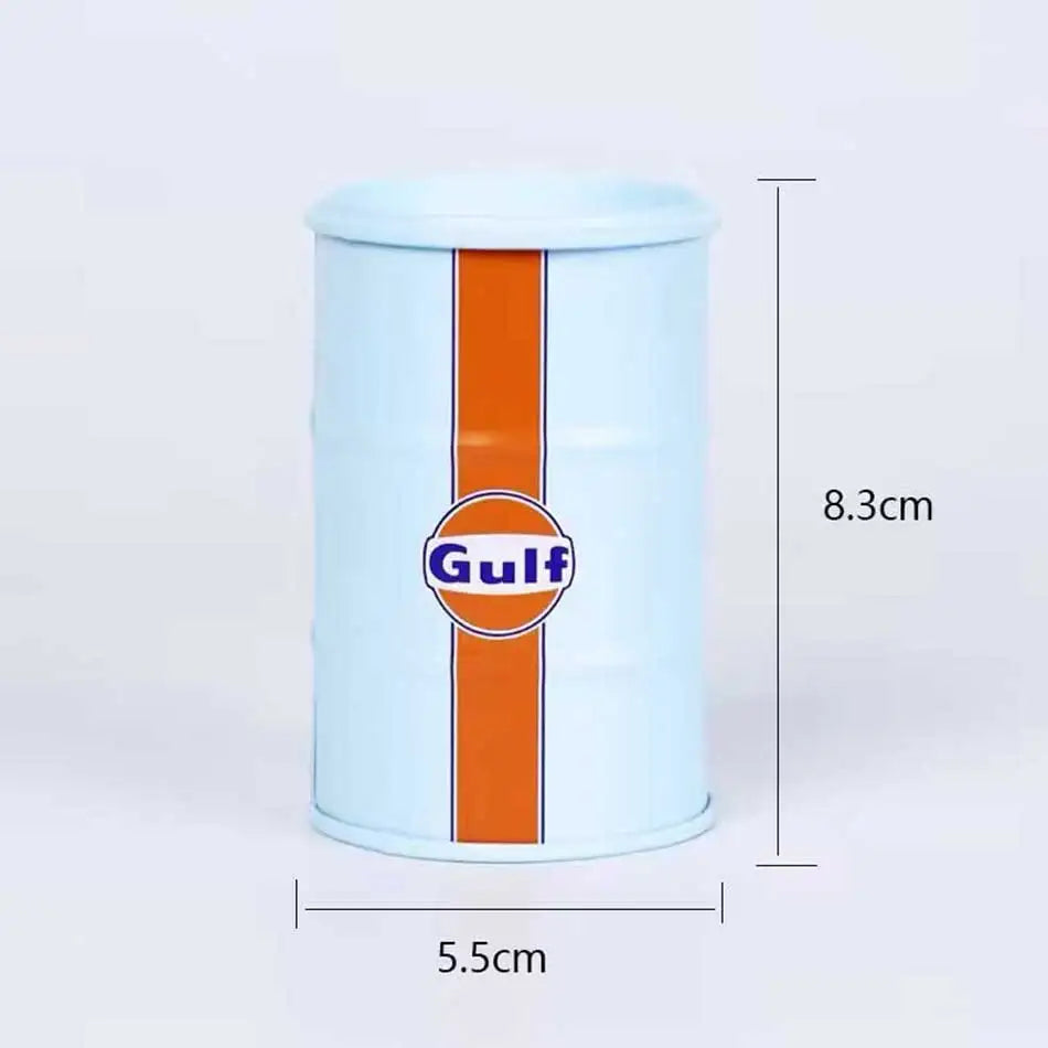 Iron Mini Oil Drum Model – Chemistry Car Desktop Decoration & Storage Box War Games Scene Toy for Boys