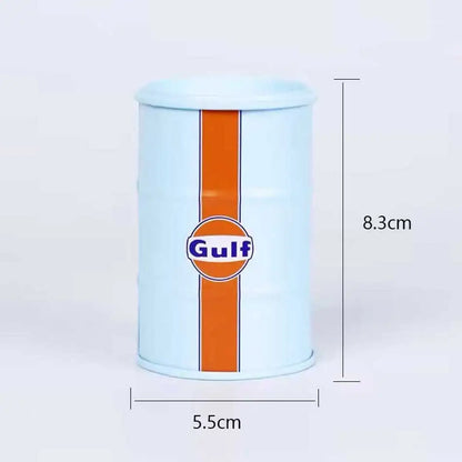 Iron Mini Oil Drum Model – Chemistry Car Desktop Decoration & Storage Box War Games Scene Toy for Boys