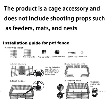 Indoor Pet Enclosure — No Assembly Teddy Fence with Tight Mesh, Escape-Proof Small Dog & Puppy Cage