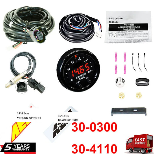 AEM X-Series Wideband O2 Air Fuel Ratio Gauge Kit – LSU 4.9 Oxygen Sensor + 15*4.3cm Decal, Model 30-0300 30-4110