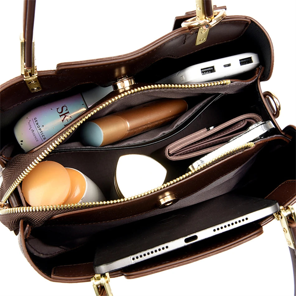 Luxury Women’s Leather Handbag – Large Capacity Shoulder & Crossbody Designer Bag