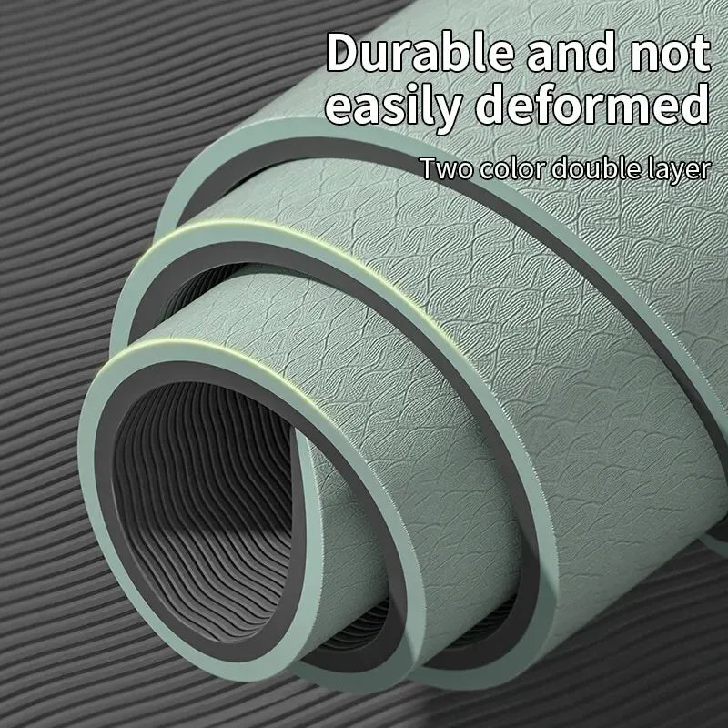 Eco-Friendly Non-Slip Yoga Mat with Carrying Strap: Pro Fitness Exercise Mat for Women - Ideal for Home Workouts, Pilates, and Yoga