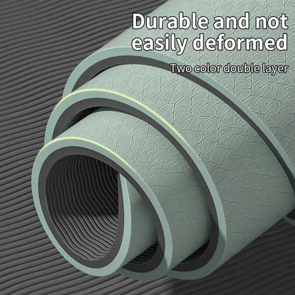 Eco-Friendly Non-Slip Yoga Mat with Carrying Strap: Pro Fitness Exercise Mat for Women - Ideal for Home Workouts, Pilates, and Yoga