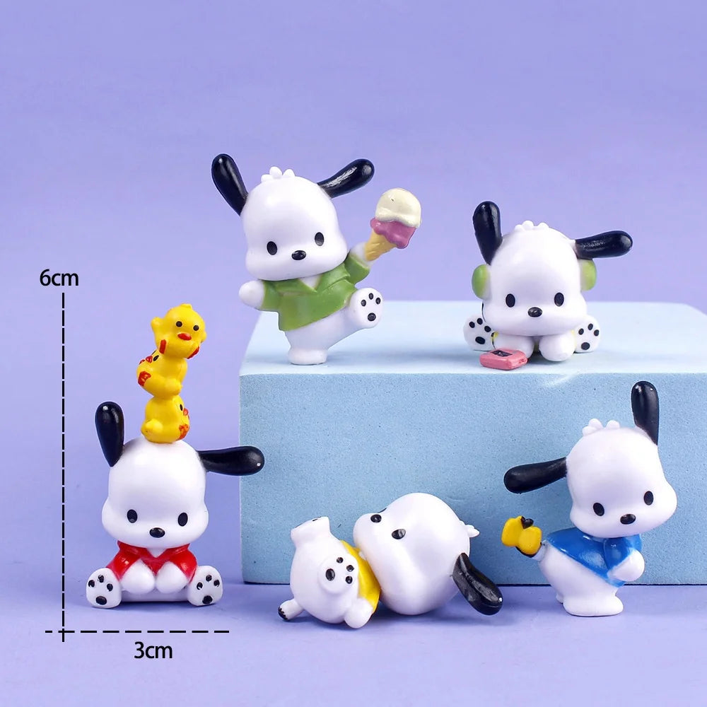 New 5pcs Sanrio Cinnamoroll Action Figures – Kawaii Anime Toy Set for Tabletop Decoration & Kids Gifts