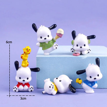 New 5pcs Sanrio Cinnamoroll Action Figures – Kawaii Anime Toy Set for Tabletop Decoration & Kids Gifts