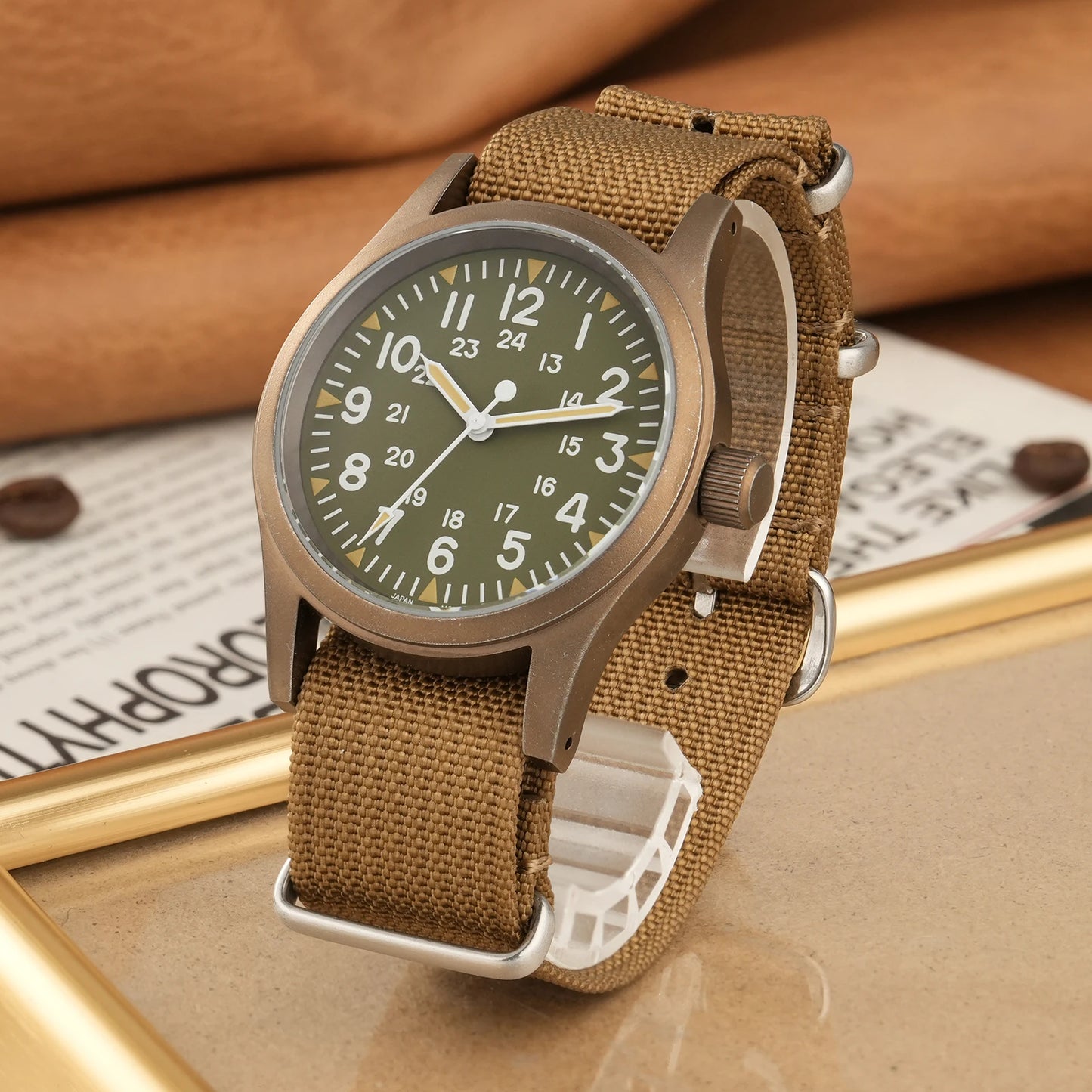 Militado ML05 Vintage Quartz Watch 38mm with VH31 Movement, Domed Sapphire Crystal, AR Coating & Luminous Dial