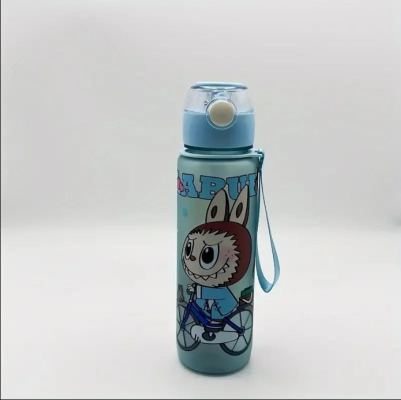 BPA-Free Cartoon Water Bottle with Straw — Leak-Proof Portable Bottle for Sports, Fitness & Travel