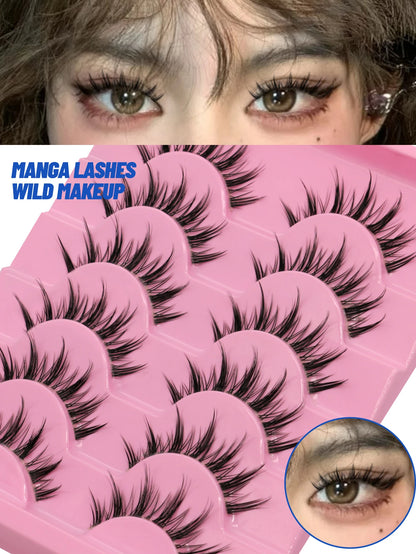 GROINNEYA Cat Eye Lashes – Faux Mink Wispy Winged Fake Eyelashes for Natural Elongated Look