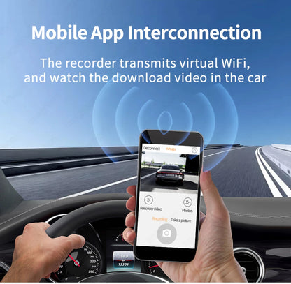 11.26" 4K 2160P Car DVR Dash Cam – CarPlay, Android Auto, GPS, WiFi, Bluetooth, FM, Rear View Mirror Camera & Drive Recorder