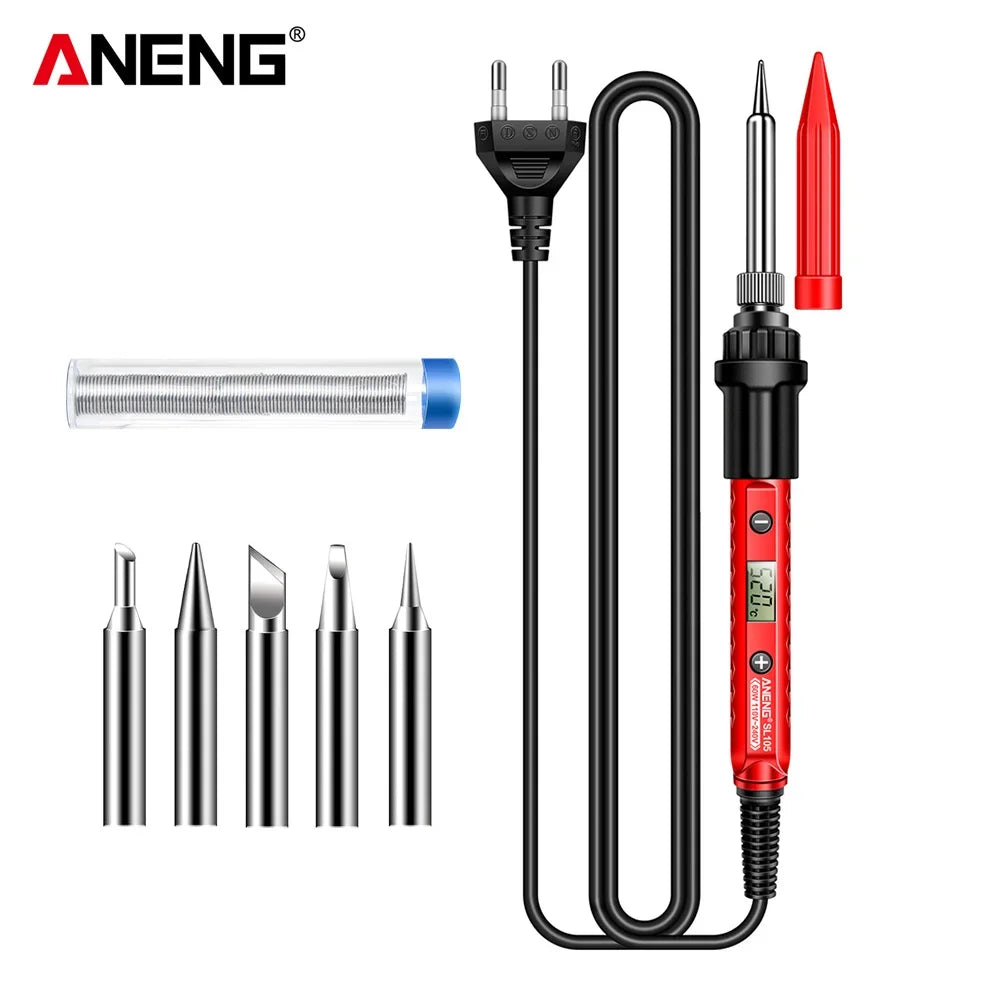 ANENG SL104/SL105 Electric Soldering Iron – Professional Digital Display, Adjustable Temperature Portable Kit for Welding & Soldering Repair