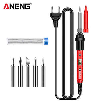 ANENG SL104/SL105 Electric Soldering Iron – Professional Digital Display, Adjustable Temperature Portable Kit for Welding & Soldering Repair