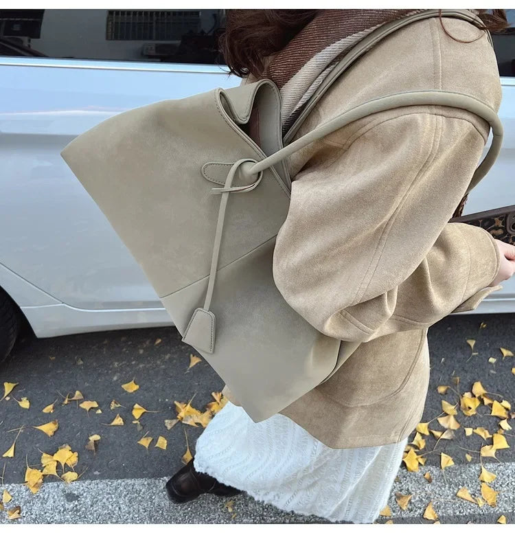 2025 Women’s Faux Suede Handbag – High-Quality, Versatile Large Capacity Shoulder Bag