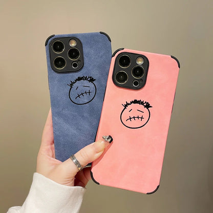 Luxury PU Leather Phone Case for iPhone 14/13/12/15 Pro Max, X, XS, 11, 7, 8 Plus, SE | Soft Turn Fur Back Cover Coque Capa