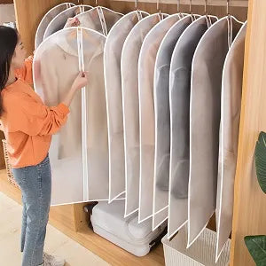 Dust-Proof Garment Protector Cover Bag: Fully Enclosed Clothes Storage with Zipper - Durable Hanging Clothes Bag