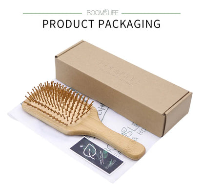 Bamboo Hair Brush for Women – Wide Tooth Styling Comb, Scalp Massage Brush for Smooth Hair & Barber Use
