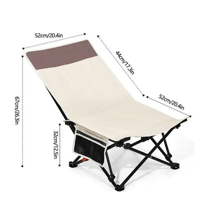 Camping Folding Moon Chair – Portable Ultra-Light Outdoor Chair with Side Pocket for Fishing & Travel