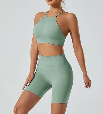 Women’s Shockproof Fitness Sports Bra – Push-Up Crop Top for Gym, Yoga & Workout