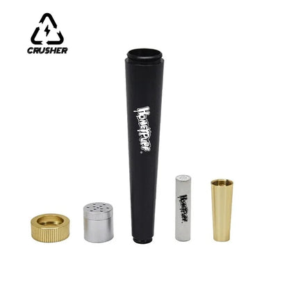 CRUSHER Metal Cone Herb Smoking Pipe – 5MM Activated Carbon Filter, Removable Dry Burning Tobacco Pipe and Smoking Accessory