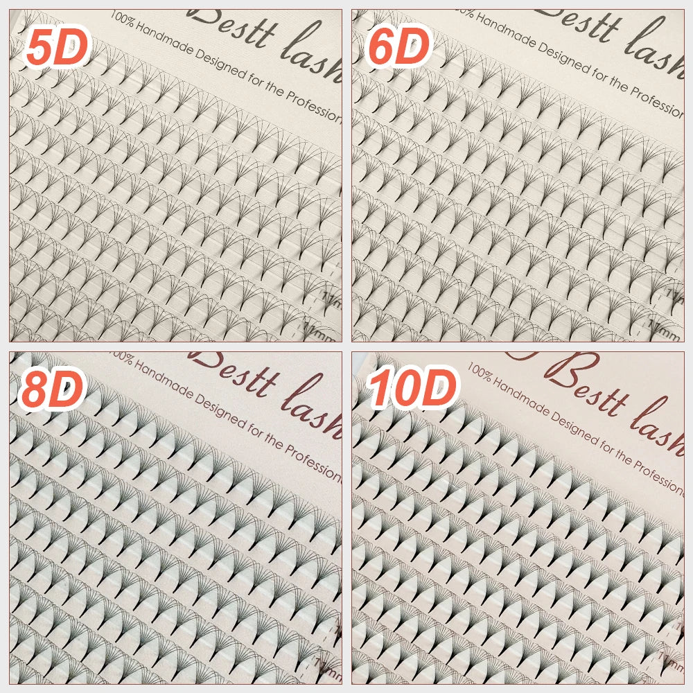 TBestt 5D/6D/8D/10D Premade Volume Lash Fans – Soft Silk Eyelash Extensions