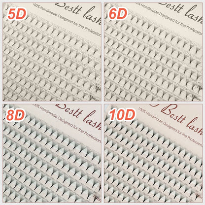 TBestt 5D/6D/8D/10D Premade Volume Lash Fans – Soft Silk Eyelash Extensions