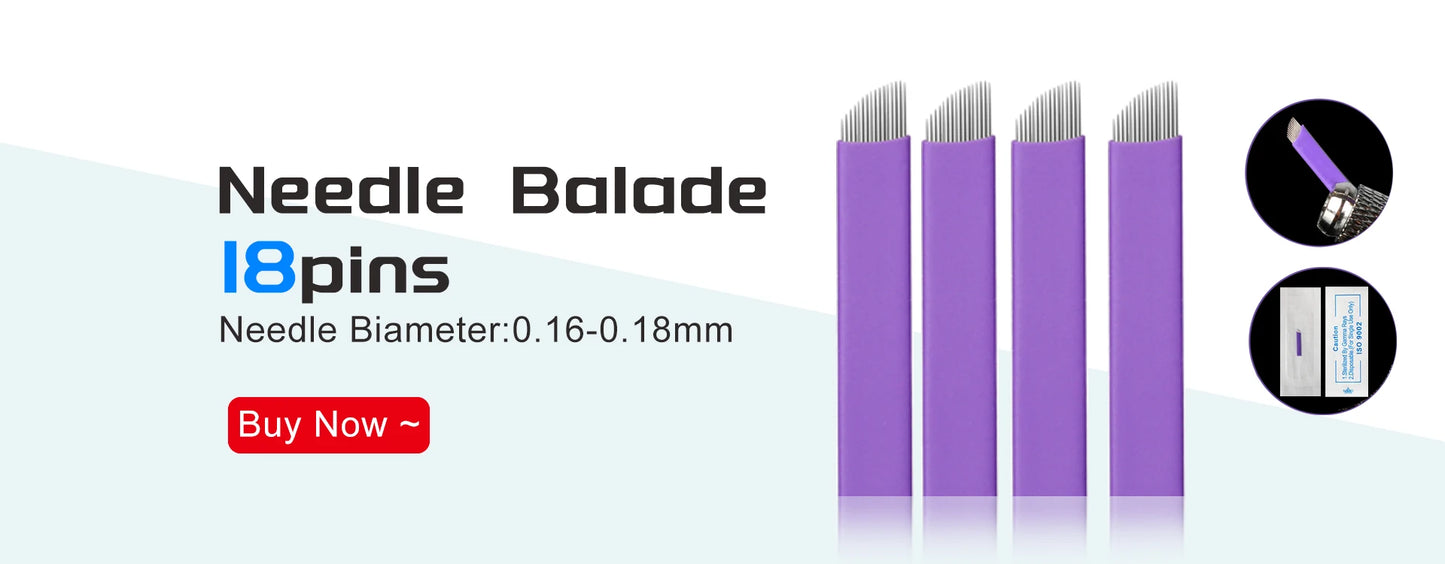 50pcs PCD Microblading Eyebrow Needles – F12/14/19 Tebori Blades for 3D Embroidery Manual Pen