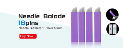 50pcs PCD Microblading Eyebrow Needles – F12/14/19 Tebori Blades for 3D Embroidery Manual Pen