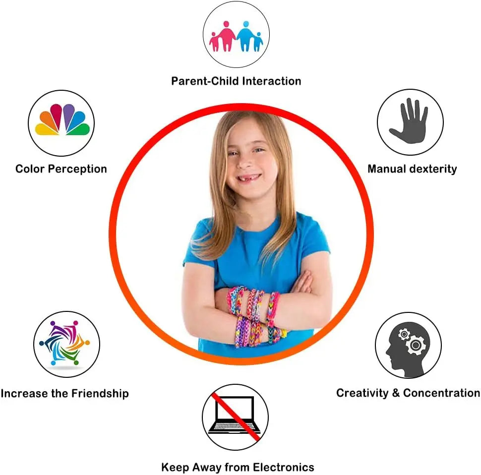 Loom Rubber Bands Refill Kit – DIY Bracelet Making Craft Set for Kids, Creative Weaving Toy Gift