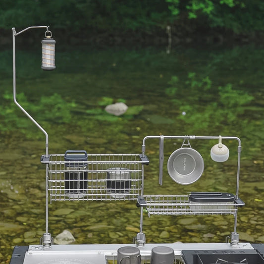 Portable Stainless Steel Light Pole Bracket — Outdoor IGT Table Supply and Desktop Mount Camping Table Accessory