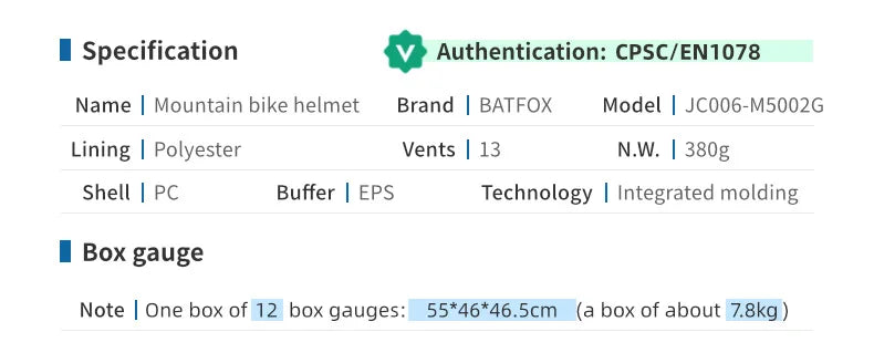 BATFOX Ultralight Bike Helmet – Molded Mountain & Road Helmet for Men, DH AM Cycling Equipment, Casco Ciclismo Bicicleta