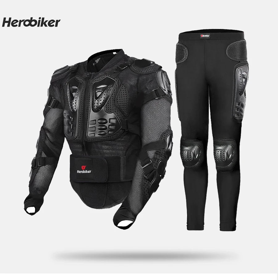 5XL Men's Motorcycle Jacket – Full Body Armor Protection for Motocross, Enduro Racing, Moto Gear & Protective Clothing