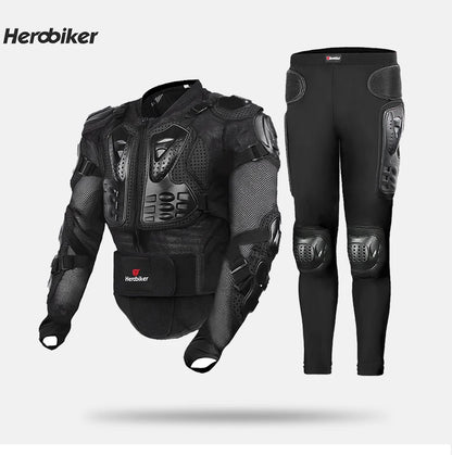 5XL Men's Motorcycle Jacket – Full Body Armor Protection for Motocross, Enduro Racing, Moto Gear & Protective Clothing