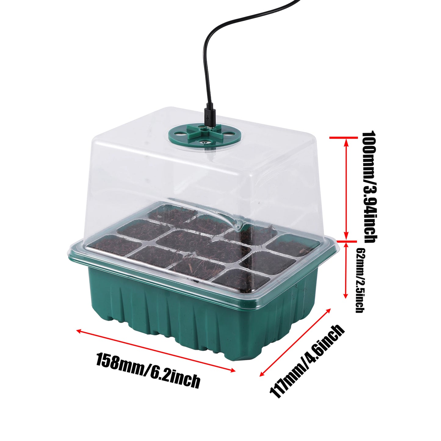 LED Grow Light for Seed Starter — Greenhouse Germination Light, Compatible with Seedling Kits & Humidity Dome