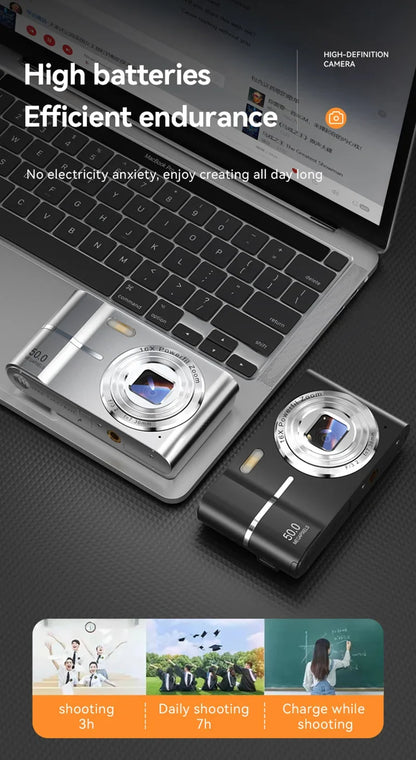 Xiaomi 4K Digital Camera – 50MP, 16X Zoom, Anti-Shake, Flash, Outdoor Student Video Recorder