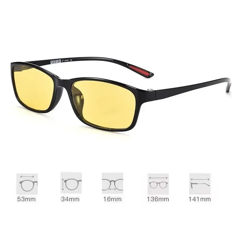 Vintage Unisex Anti-Glare Night Vision Driving Glasses – Ultralight Square Frame Myopia Eyewear (-4.0)