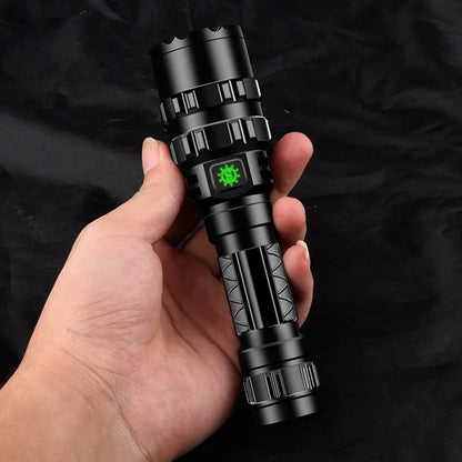 LED Tactical Hunting Flashlight - USB Rechargeable, Waterproof Torch Lamp, Professional Shooting & Night Scout Lights Set