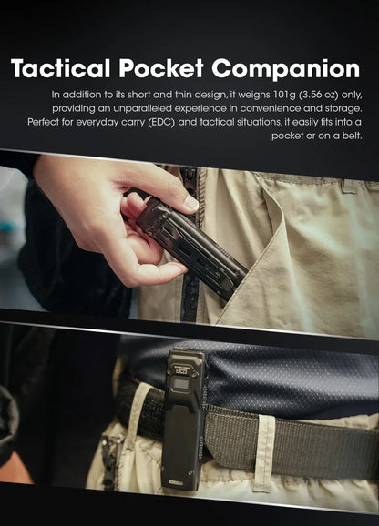 NITECORE EDC23 Tactical Flashlight – 2500LM Portable Emergency Work Light for Camping, Climbing & Outdoor Search