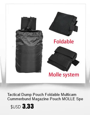 Tactical Dump Pouch – Foldable MOLLE Cummerbund Magazine Pouch, Mil-Grade Elastic Ultra-Light Roll-Up Drop Soft MAG Pouches