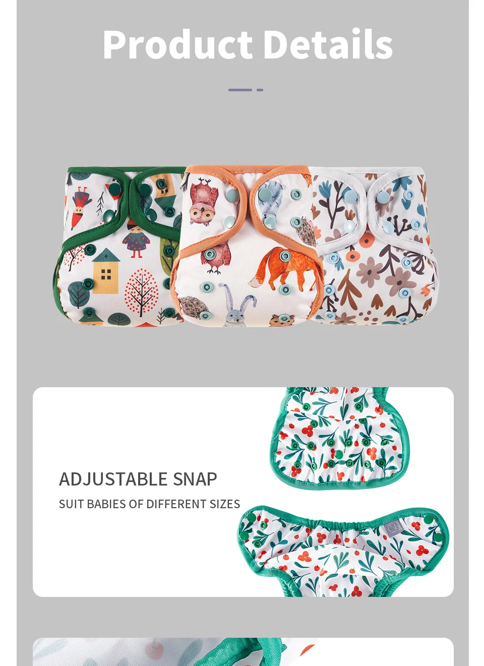 Kangobaby #My Soft Life# Reusable Baby Cloth Diaper Cover – Washable Newborn Nappies 0-3 Months