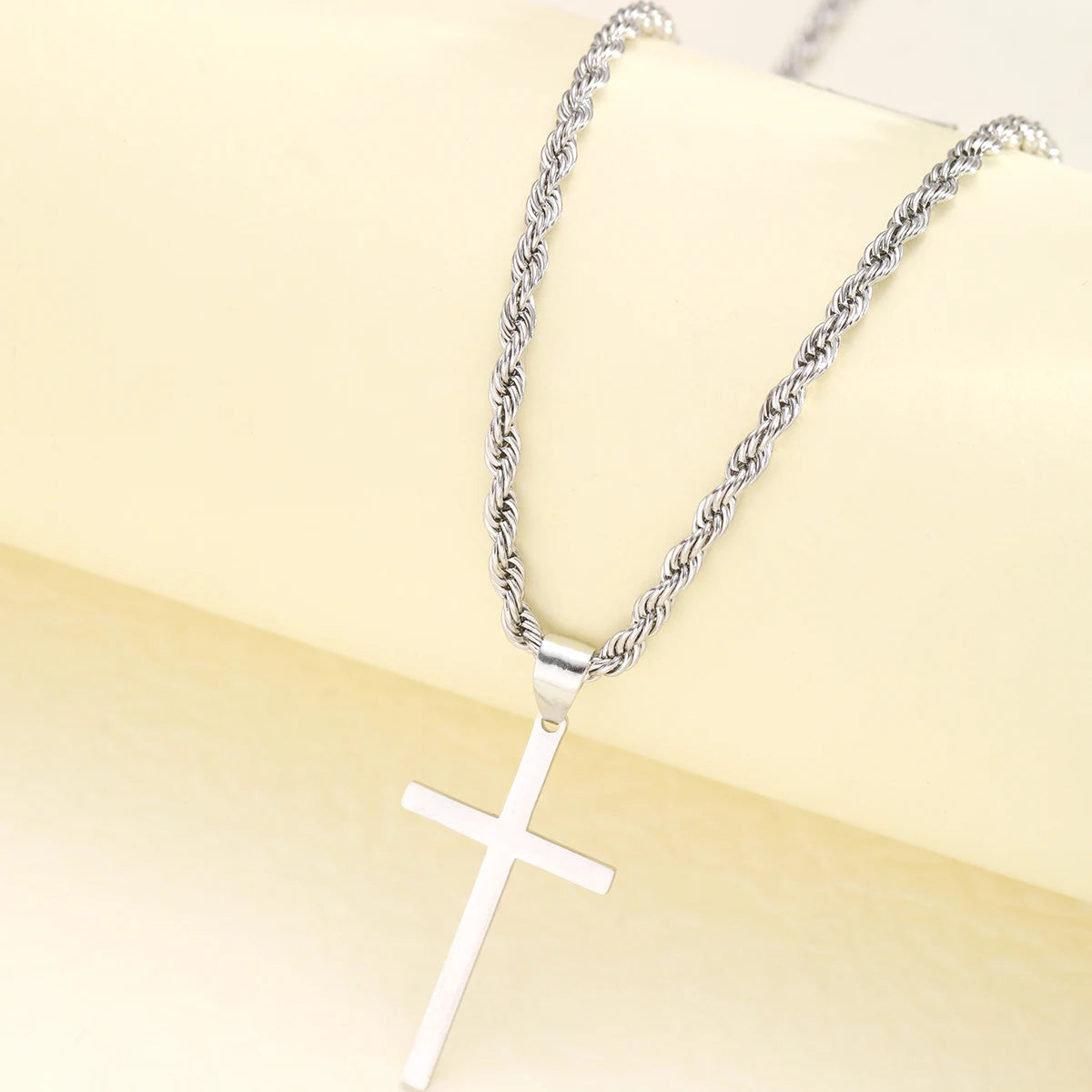New Stainless Steel Gold Cross Pendant Necklace - Minimalist Jewelry for Men and Women - 2024 Choker Gift
