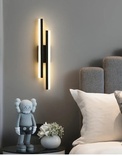 LED Wall Sconce - Modern Copper Pipe Lamp with Acrylic Shade, Indoor Lighting for Bedroom, Living Room, Corridor