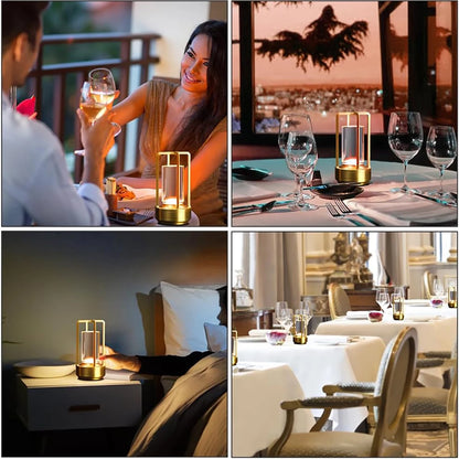 Wireless LED Table Lamp – Rechargeable Touch Sensor Night Light for Restaurant, Hotel & Bedroom Decor