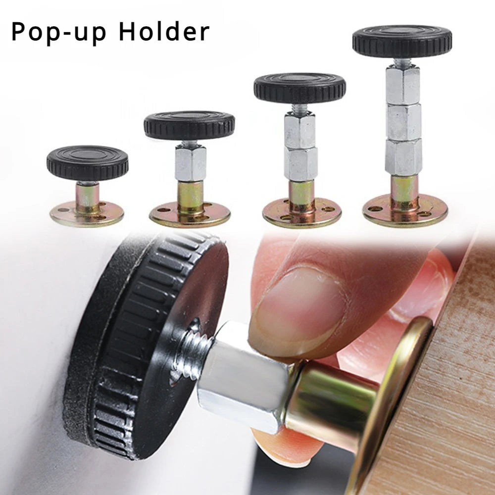 Adjustable Threaded Bed Shock Mount | Furniture & Cabinet Stabilizers | Self-Adhesive Headboard Stoppers