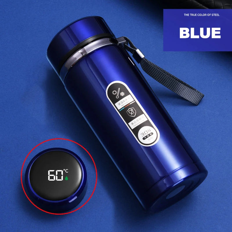 Stainless Steel Thermos Bottle 500ML-1L with LED Temperature Display - SUS304 Vacuum Flask for Tea and Water, Portable Travel Cup